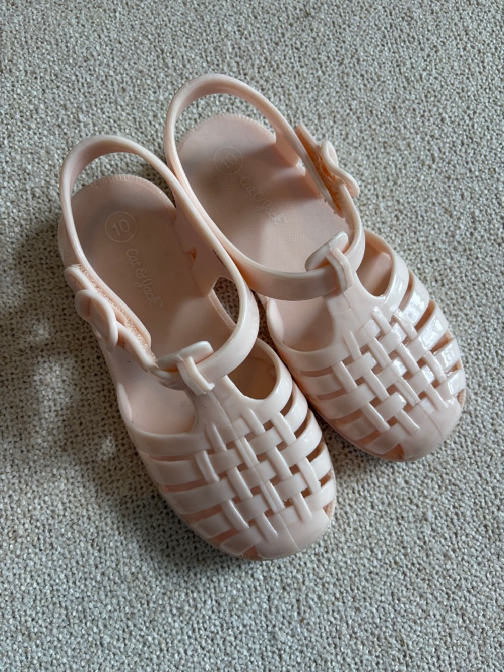 Girls Cat & Jack Fisherman Jelly Sandals – Size 10 – Light Pink